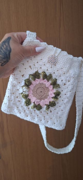 Bolsa square  croche