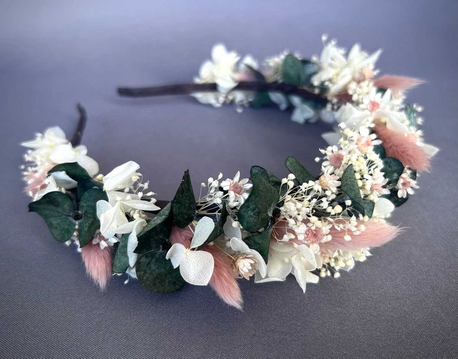 Bandolete artesanal com flores secas