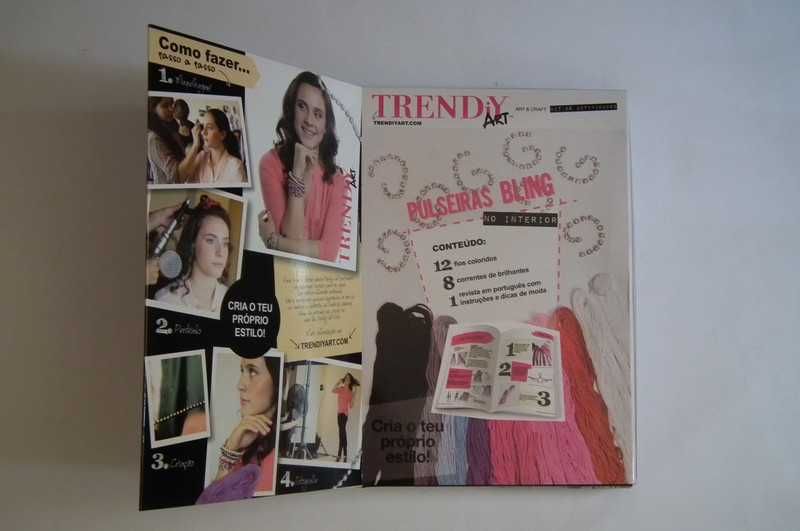 Kit para fazer pulseiras bling, da revista Trendy.