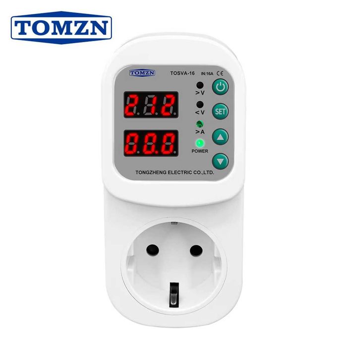 Реле захисне розеткове TOMZN 16A TOSVA-16 100V-300V відсікач напруги
