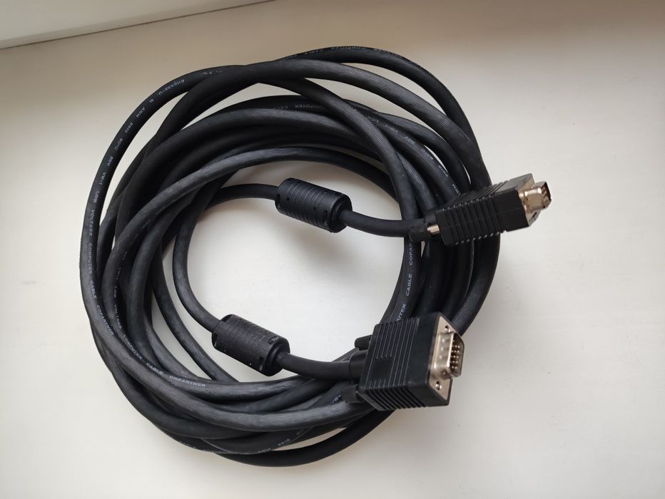 Кабель шнур VGA-VGA,7.5метра, для ПК ,монитора,ТВ.