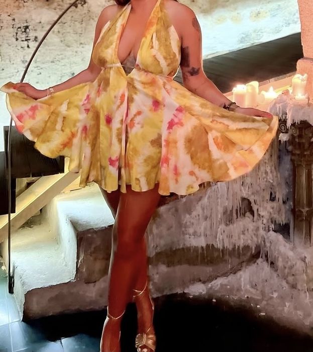 Vestido estampado novo