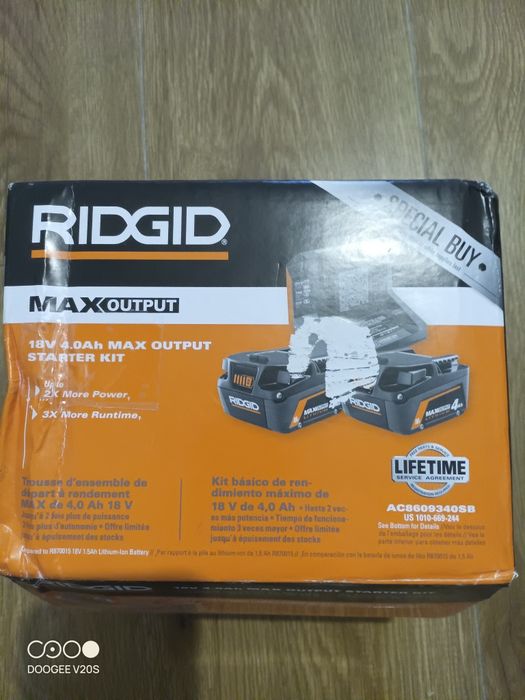 Ridgid 18V акумуляторні батареї, АКБ, зарядні пристрої