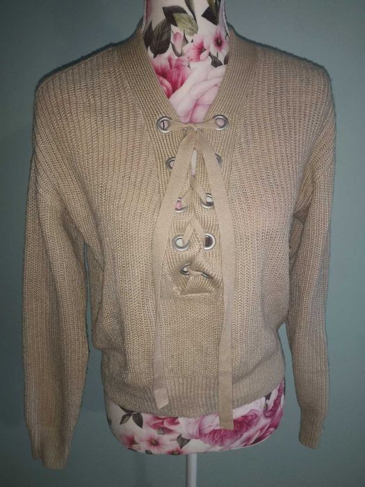 Beżowy sweter H&M Divided 34 XS sweterek