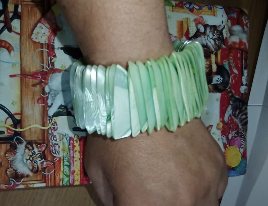 Pulseira vintage madrepérola verde