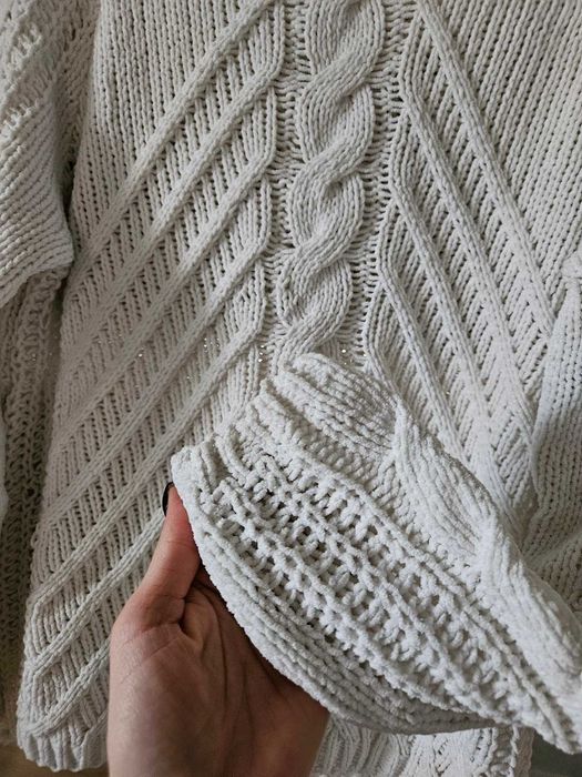 sweter kremowy szenil 34 XS