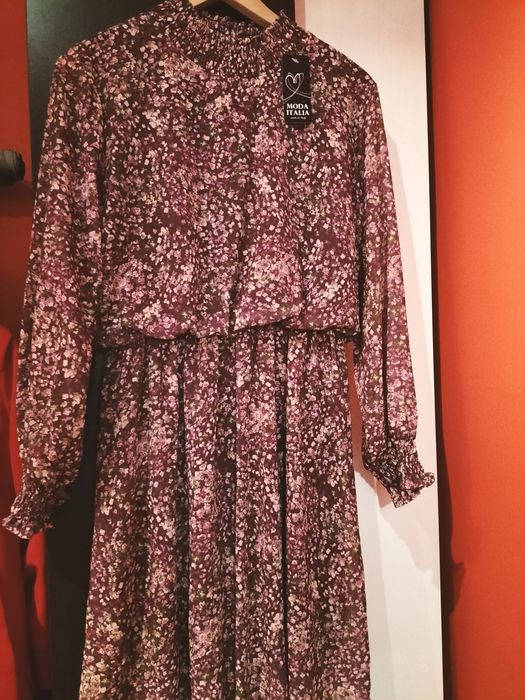 Sukienka włoska Italia Moda s/m kwiaty butik