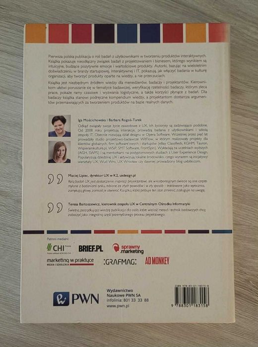Badania jako podstawa projektowania User Experience PWN Książka