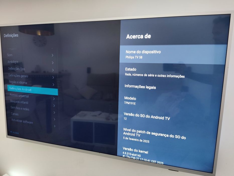 TV Philips 58” 4K UHD Ambilight