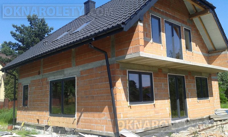 Okno PCV PCW Antracyt Orzech Złoty dąb Mahoń 210x150 Białystok