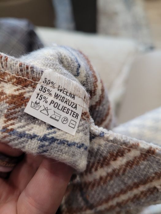 Płaszcz w kratkę wiązany XANA r.S/M