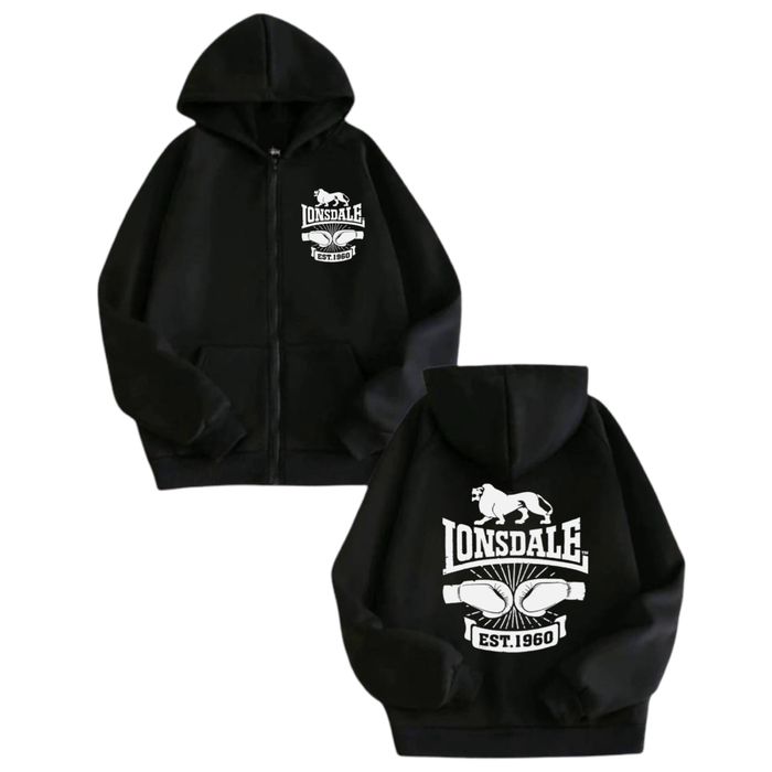 Зип худи Lonsdale London Fight casual Logo унисекс лонсдейл толстовка