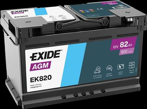 Akumulator EXIDE AGM 12V 82Ah 800A (Jak 80Ah) START/STOP