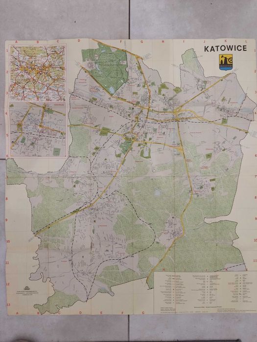 Plan miasta Katowice - mapa z 1978 roku