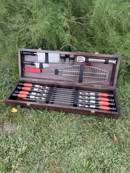 Набір шампурів у деревяному кейсі Лайт шампура