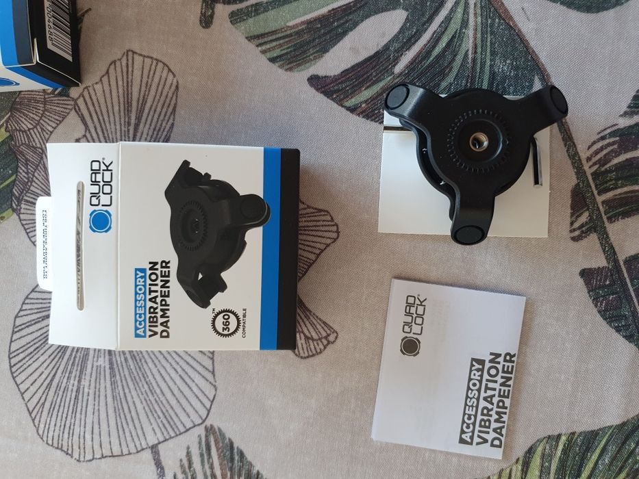 Kit Quad Lock Novo - Suporte para telemóvel e atenuador de vibração