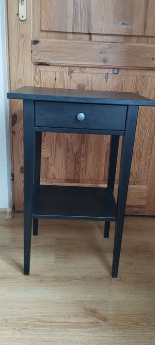 Stolik nocny czarny z szufladą.seria Hemnes 46x35