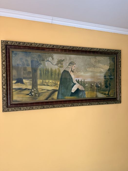Obraz religijny stary duzy 133x65