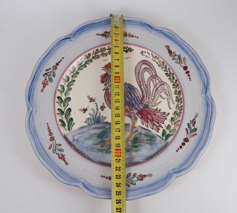 Prato Galo Faiança Francesa - 26 cm