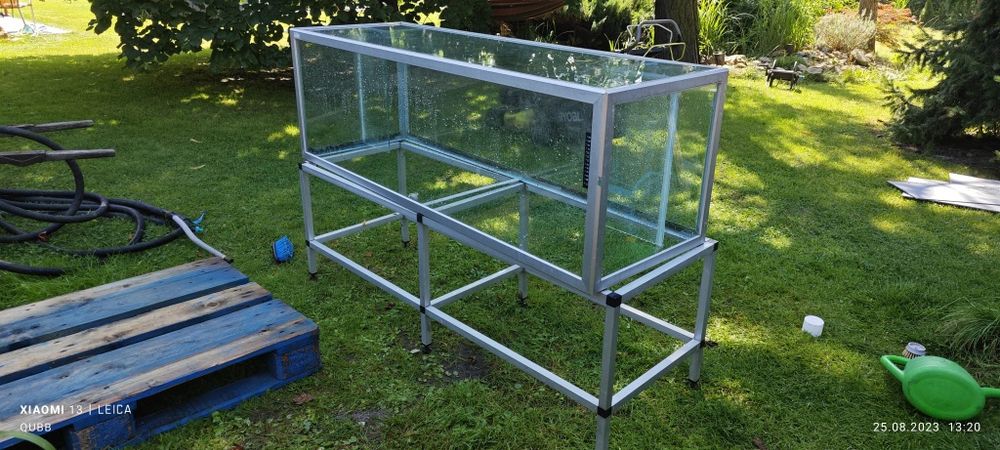 Akwarium duże ze stelażem aluminiowym