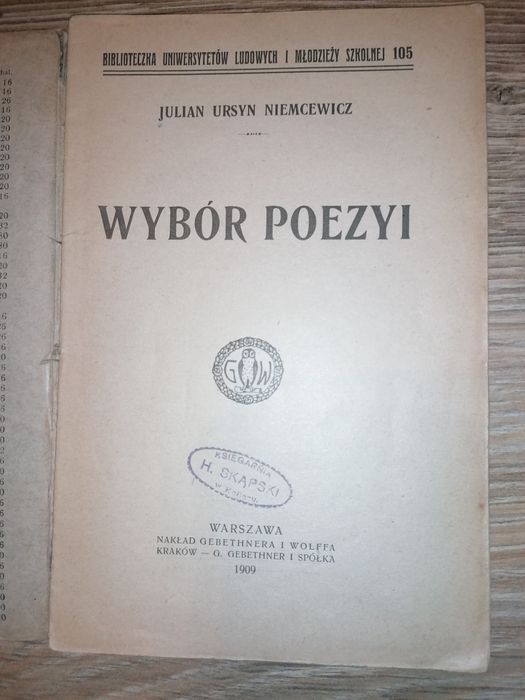 Poezja Niemcewicza wydana w 1909r
