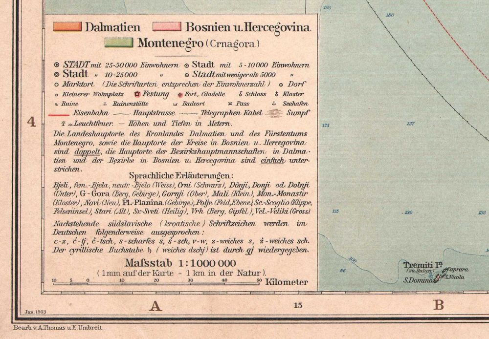 Dalmacja duża efektowna Cesarsko-królewska mapa 1911 r. autentyk