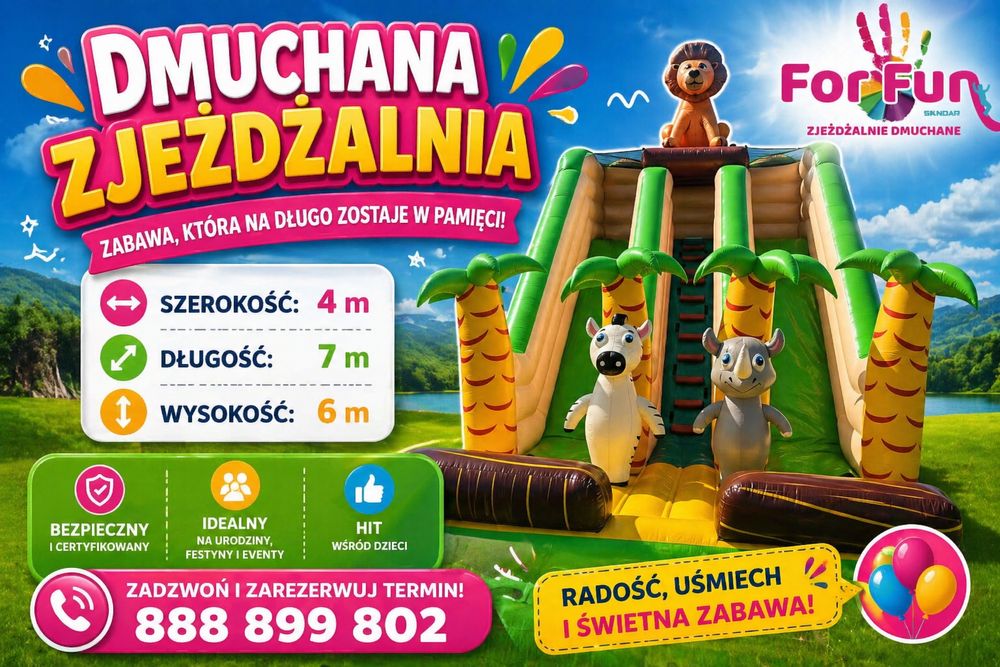 Wynajem zjezdzalni dmuchanych