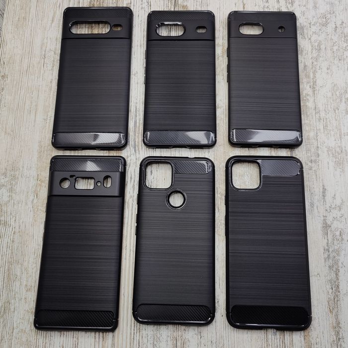 Чехол противоударный Carbon TPU на Pixel 7/ 7A/ 6 Pro  и др Чохол