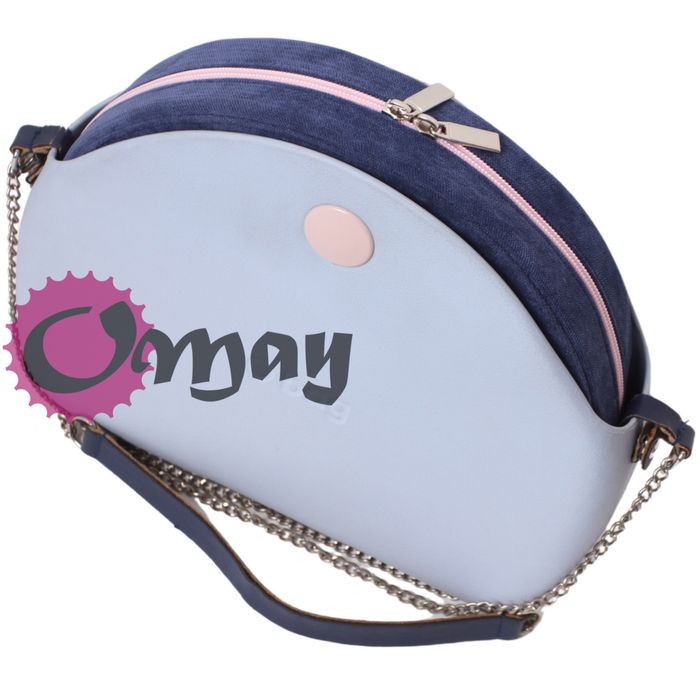 Granatowy organizer do OBAG MOON LIGHT welur róż 2 kieszenie OMAY