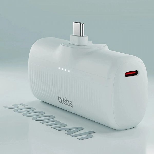 Powerbank SBS EcoPower 5000 mAh 10W z wbudowanym portem USB-C - szary