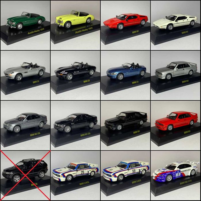 Машинки/моделі 1:64 Tarmac, Kyosho, CM’s (Mini Gt, Inno, Hot Wheels)