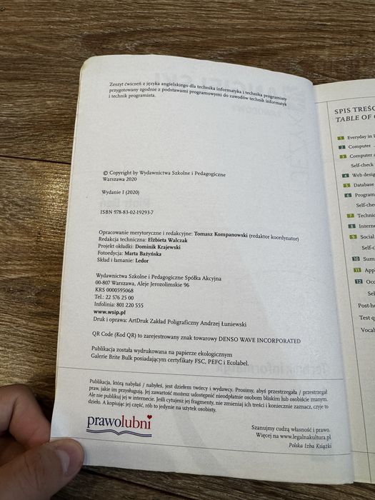 Angielski zawodowy technik informatyk i programista wsip