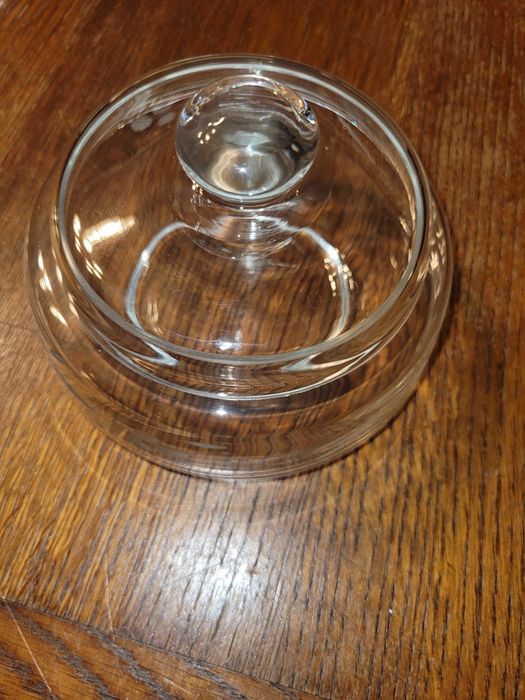 Szklana maselnica cukiernica prl