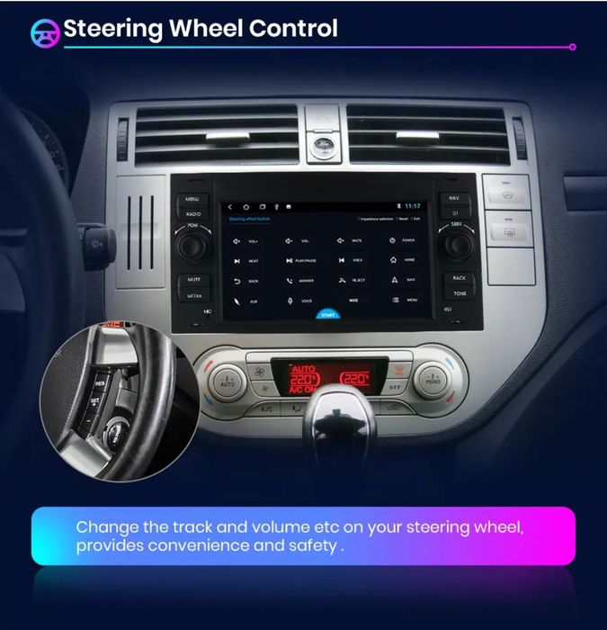 Rádio 2din 7" 2/32GB Ford Transit Focus Fusion Galaxy Carplay GPS NOVO