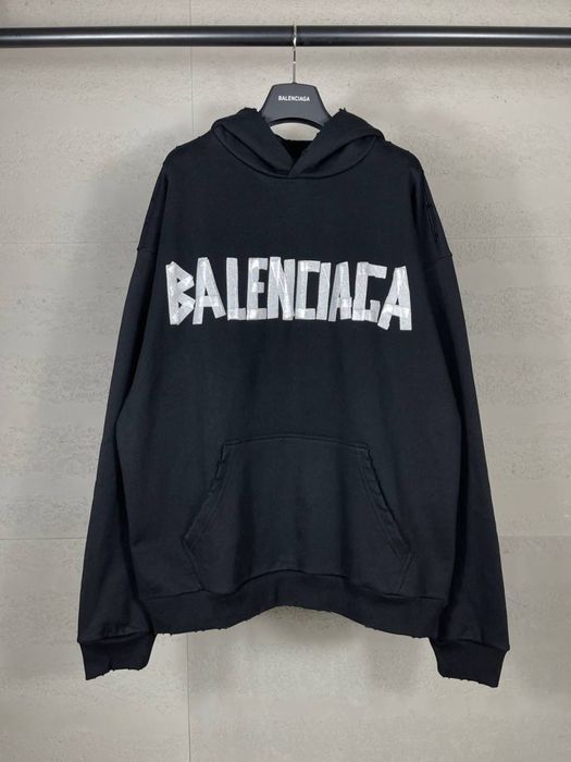 Худи BALENCIAGA SCOTCH type tape мужское унисекс оригинал оверсайз