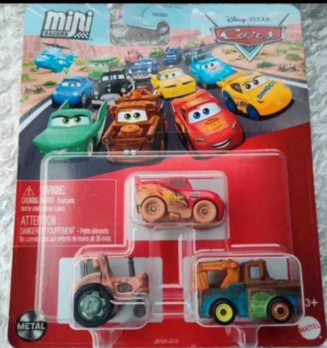 3 pak traktor cars auta Disney mattel mikroauta mini racers