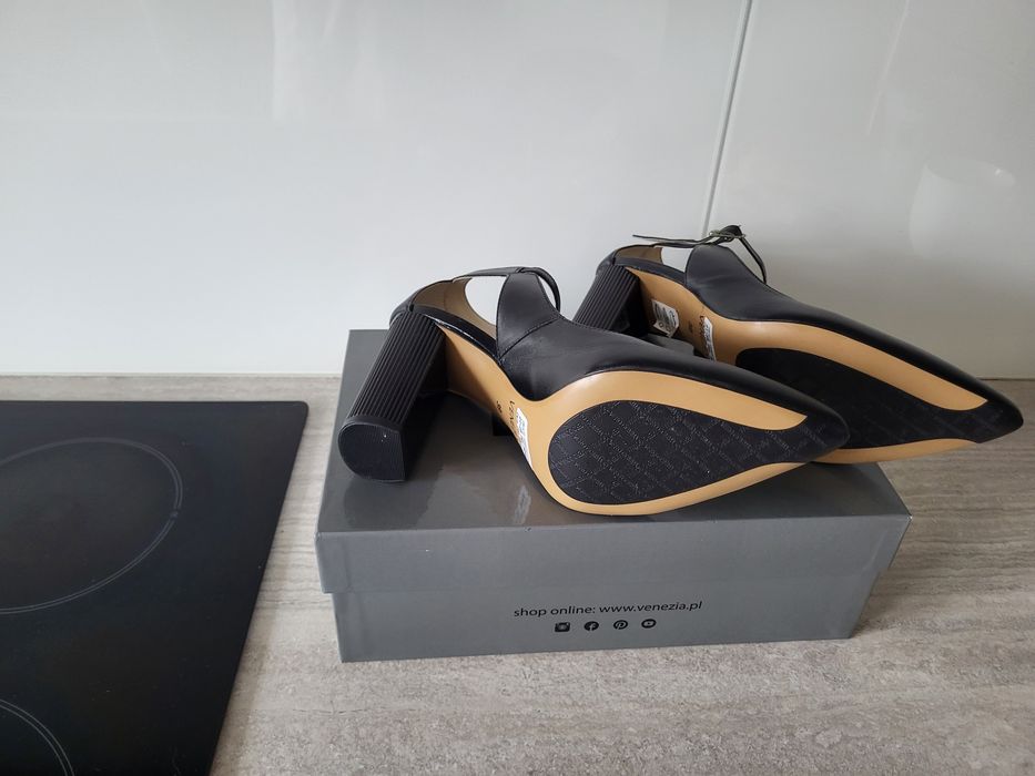 Venezia sandaly, buty damskie, czarne NOWE 39