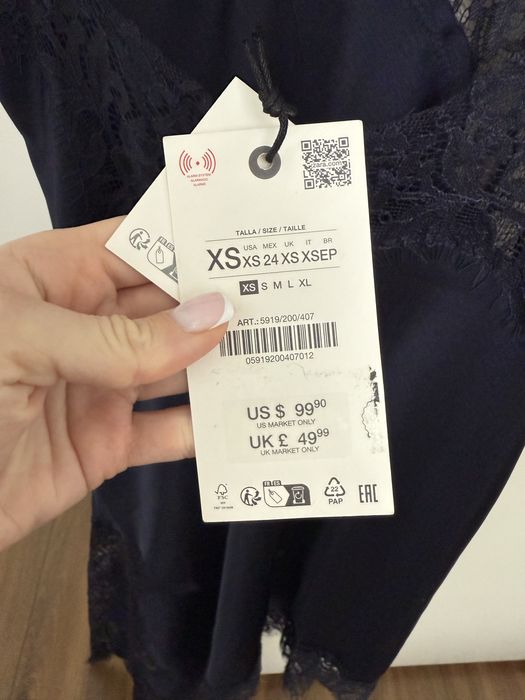Aсиметрична сукня з мереживом Zara розмір XS