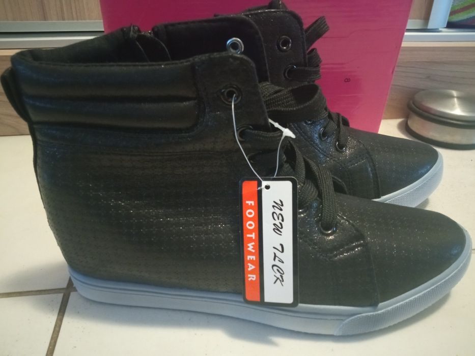 Sneakersy botki damskie na koturnie 40