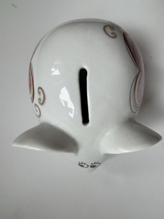 skarbonka myszka biała figurka ceramiczna