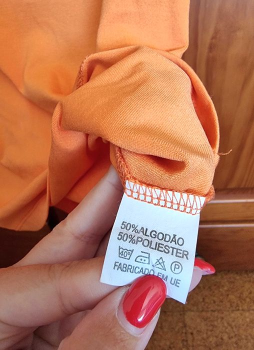 Top laranja com renda Obsession, tamanho XS