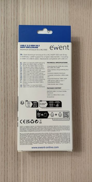 EWENT M.2 SSD Reader with USB-C 3.2 Gen 1 Interface445989717238108161