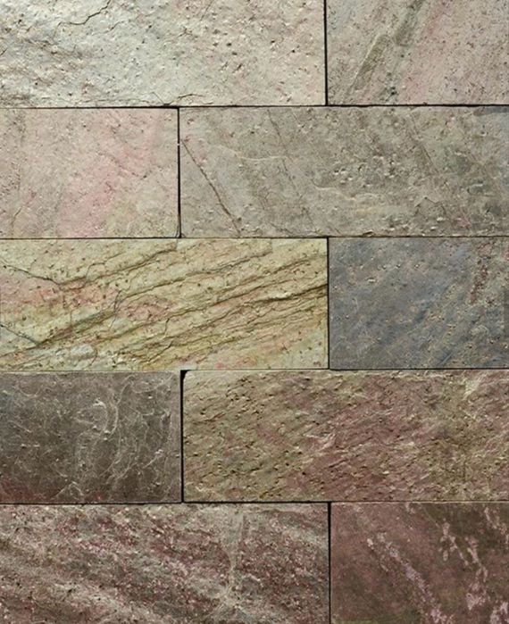 Płytka kamienna łupek Brown Brick natural 30x10