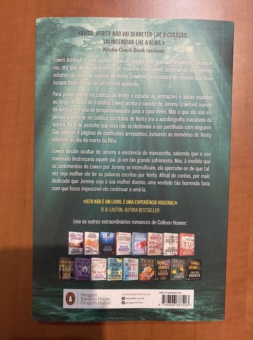 Livro “Verity” - Colleen Hoover
