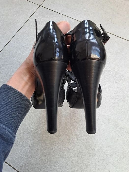 Ralph Lauren buty na obcasie rozm. 40 9B na koturnie skórzane