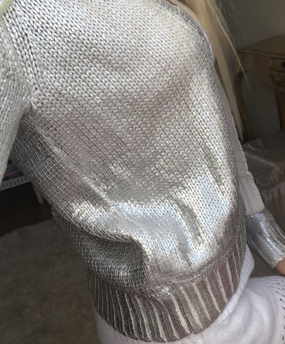 Srebrny sweter h &m nowy s m
