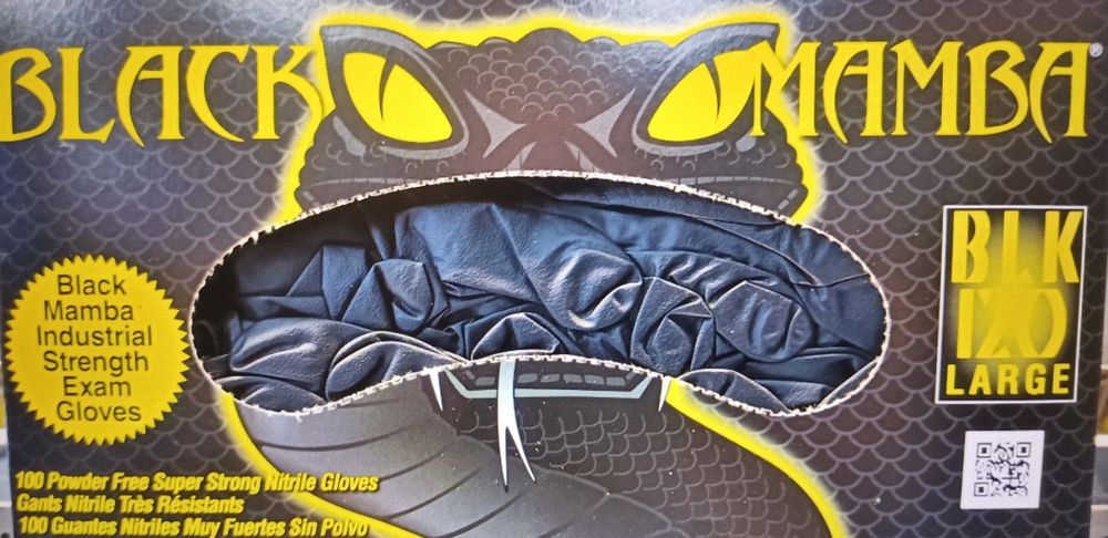 BLACK MAMBA толстые рабочие качественные рукавички механика L 100PCS