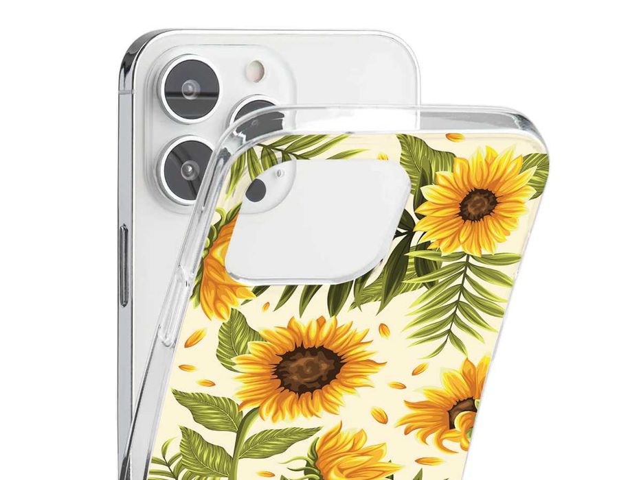 Capa em silicone com flores Girassóis para telemóveis Oppo