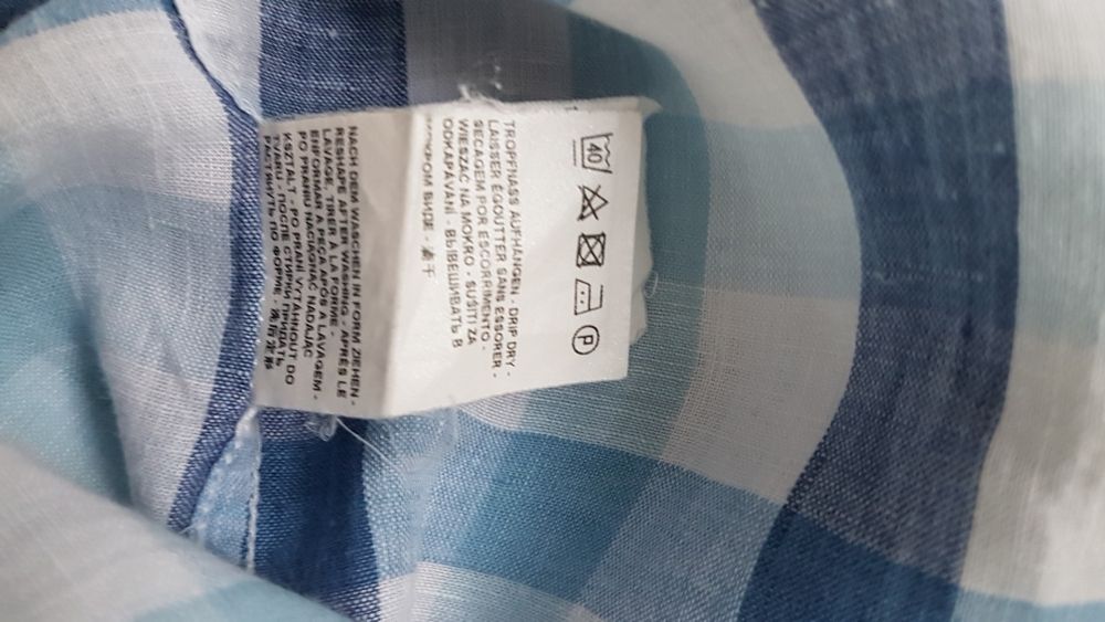 Koszula z krutkim rękawem len lniana rozmiar XL 43/44