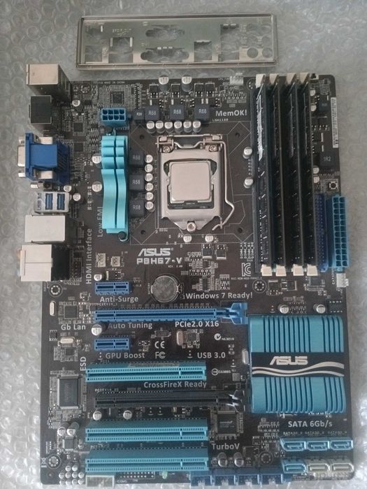 Материнская плата ASUS P8H67-V,  i7-2600K, DDR3 16GB (4*4GB)